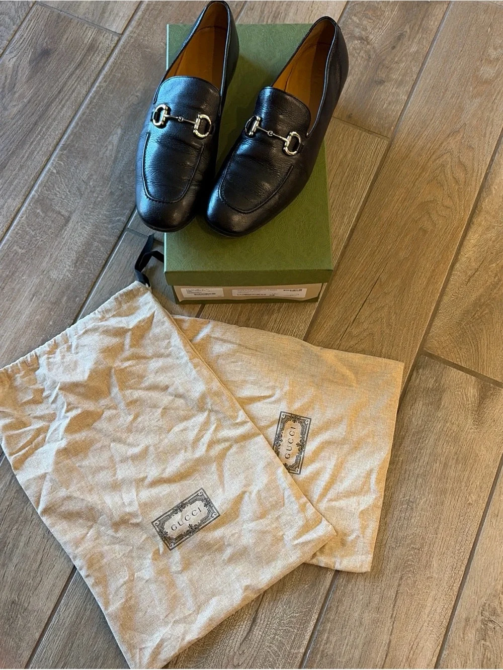 Gucci Black Leather Men's Horsebit Loafers